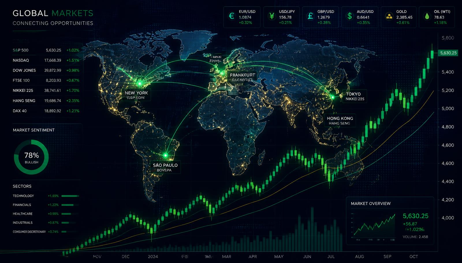 Mercados globales en tiempo real